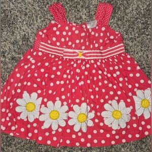 Charming Polka Dot Kids Dress with Daisy Accents